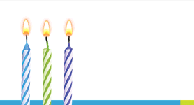 Animated ad with 3 candles